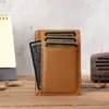 1145 Tarjetero de PU para Hombre Ultra Delgado Porta Tarjetas Bancarias de Crédito Cartera Grabado Láser Estilo Caliente Black Friday Festivo
