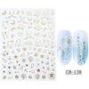 Suministro transfronterizo de pegatinas para uñas Red Sol Estrella Luna decoración 3D oro y plata pegatinas para uñas en blanco y negro pegatinas adhesivas para uñas