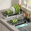 Escurridor de Cocina para Platos Encima del Fregadero Tamaño Pequeño Escurridor de Platos de Una Sola Capa Estante de Almacenamiento para Vajilla de Gabinete Pequeño
