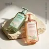 Botella cuadrada plana personalizada de 400 ml tipo dispensador de rosca 32 con esquinas redondeadas para gel antibacterial, botella para líquido de trastes de PET, botella para líquido de lavado de ropa interior