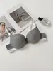 Sutiã Push-Up Transfronteiriço para Seios Pequenos com Aro para Mulheres, Apresentando Letras Coloridas em Blocos, Anti-Queda e Suporte Lateral para os Seios