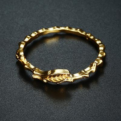 wish爆款 速卖通热卖创意树叶造型戒指 欧美女士