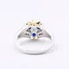 Huajie desejo AliExpress moda personalidade prata 925 Safira Anel feminino romântico de duas cores outlet de fábrica