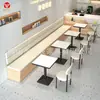 Restaurante Occidental de Moda, Restaurante Sencillo, Juego de Mesa y Sillas para Restaurante, Cafetería Estilo Coreano, Tienda de Té de Leche, Asientos de Cabina Montados en la Pared, Banco Largo