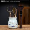 Conjunto de Cerimônia do Chá de Bambu Ébano Seis Peças Acessórios de Chá Kung Fu Ferramentas para Preparar Chá Pinças Colher Faca Caneta Estilo Zen