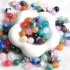 Cuentas Redondas Acrílicas de Dos Tonos Degradado de 8-14 mm con Agujero Recto, Cuentas Sueltas para Manualidades Hechas a Mano, Cadena para Teléfono, Accesorios de Pulsera