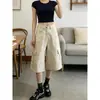 Jeans cropped de mezclilla lavada, holgados y elegantes, con un diseño único, versátiles para el uso diario, pantalones de pierna ancha a la moda, corte ajustado.