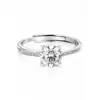Anillo Clásico de Cuatro Garras con Diamante de Pang Donglai, Plata de Ley S925, Anillo Único y Sofisticado para Mujer, Perfecto para el Festival Qixi o Regalo de Cumpleaños