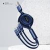 Cabo de Dados Retrátil Três-Em-Um Cabo de Carregamento Rápido Adequado para Apple V8 Android Interface Tipo-C Cabo USB de Carregamento para Celular P