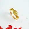 Anillo de Oro de Arena Vietnamita para Mujer, Diseño de Nicho, Anillo de Lingote Abierto, Versátil y Duradero, Joyería al por Mayor Transfronteriza