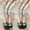 Calcetines Blancos Cómodos de Felpa Suelta para Primavera y Verano Calcetines Finos Transpirables Estilo Ballet Calcetines de Verano Estilo Coreano Juvenil de Media Pantorrilla