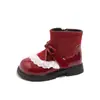 Botas de Piel para Niña 2025 Nuevos Zapatos Infantiles Suela Suave Antideslizantes Botas de Princesa para Niña Pequeña Felpa de Dos Capas Algodón Corto Botas Cortas de Algodón