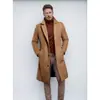 Abrigo de Lana de Nuevo Estilo Transfronterizo para Hombre, de Longitud Media, Abrigo de Lana para Otoño e Invierno, Abrigo Cálido Juvenil