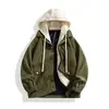 Chaqueta para Hombre de Dos Piezas Falsas con Capucha Otoño Tendencia Casual Ropa de Trabajo Chaqueta para Hombre con Capucha Tela de Pana