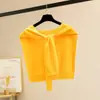 Xale Pequeno Popular da Internet Feminino Multiuso Cor Sólida Moderno Versátil Malha Fina Proteção para o Pescoço Sala com Ar Condicionado Camisa para Ombros Proteção Solar
