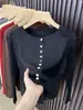 Cárdigan de punto trenzado, cuello redondo, con botones, estilo coreano y japonés, para mujer, nueva prenda exterior casual y versátil de otoño/invierno, azul marino