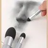 Bestseller transfronterizo: Set de 3 piezas de bolígrafos de sombreado gris para bocetos, bolígrafos para difuminar el lado oscuro, resaltador con punta de esponja y bolígrafos para difuminar detalles, pasteles al óleo