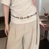 Cuerda de cintura tejida con cuentas de madera bohemia para mujer, nueva cadena de cintura decorativa de estilo étnico chino con cinturón para vestido