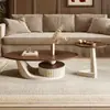 Mesa de centro de madeira maciça estilo vintage, estilo wabi-sabi, minimalista moderno, adequada para salas de estar pequenas, mesa de chá inspirada em designer