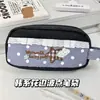 Estuche de Lápiz de Encaje a Cuadros de Lunares Estilo Coreano Nuevo Estuche de Lápiz de Gran Capacidad Bolso de Almacenamiento Varios para Estudiantes de Alto Valor