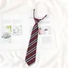Gravata, pré-amarrada, listrada marrom, estilo japonês, decorativa, vermelho vinho, camisa DK, casual para homens e mulheres
