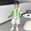 Roupas Infantis Pi Shuai Meninos Roupas de Verão 2026 Novo Estilo Crianças Pequenas Conjunto de Manga Curta Menino Tendência Cool Estilo de Rua Conjunto Dopamina