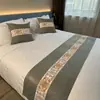 Caminero de cama de hotel, ropa de cama para hotel y casa de huéspedes, banderín de cama de lujo ligero y simple, funda para camino de cama