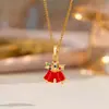 Europeu e Americano Transfronteiriço Novo Papai Noel Árvore de Natal Microincrustado Esmalte Gotejado Colar Meninas Natal Outono e Inverno Corrente da Clavícula