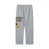 Cort Marca Tendência Americana Alcatraz Moletom com Zíper Solto High Street Conjunto Moletom Calça Estampada com Letras Masculino Outono Inverno