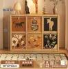 Estantería de rejilla de madera maciza, estante de almacenamiento para sala de estar, estantería de pie estilo vintage, vitrina de pared multicapa de combinación libre