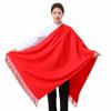 Bufanda Roja China con Estampado de Logo y Bordado para Reuniones de Negocios, Ceremonias de Apertura, Eventos, Cachemira Sintética Regalos de Reunión Anual, Bufanda para el Cuello
