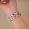 Pulsera de perlas de cubos de azúcar de circón de colores estilo coreano, diseño de moda dulce de nicho, joyería de lujo ligero de alta gama para mujer