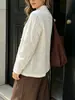 2026 nova moda casual feminina transfronteiriça europeia e americana camisa de manga comprida listrada com gola alta top longo