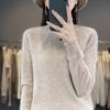 Suéter Feminino de Crochê com Gola Redonda Design-Sense Pulôver de Manga Comprida Tricotado Camiseta Básica Estilo Ocidental Combina com Tudo Top Suéter Primeira Linha