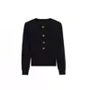 Suéter de Punto Acanalado de Cuello Redondo Suave Estilo Coreano para Mujer Otoño Invierno Adelgazante Botones Decorativos de Longitud Media Manga Larga Suéter Básico