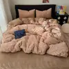 Nuevo juego de sábanas de invierno gruesas para niños, diseño de dibujos animados, terciopelo de leche, juego de cuatro piezas con faldón de cama, fabricante mayorista de dropshipping