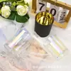 Taza de Vela de Aromaterapia Fragancia Vela DIY Taza Vacía Vidrio Taza de Vidrio Mate con Tapa de Madera Contenedor Molde Botella de Vidrio