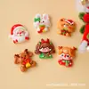 Lindos Accesorios de Resina de Papá Noel y Niña Reno, Pegamento de Crema DIY para Funda de Teléfono, Pasador, Materiales para Imán de Refrigerador