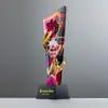 Troféu de Cristal Medalha Personalizada Pintura Criativa Personalizada Resina Impressão Colorida Troféu de Reunião Anual Colorido Design e Gravação Grátis