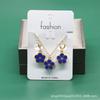 Cdd Nuevo Collar de Flores y Aretes Juego de Dos Piezas Flor de Ciruelo Doble Cara Nácar Juego Fuente de Suministro Fábrica Aliexpress