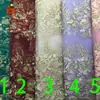Bordado plano nuevo vestido vintage cheongsam vestido de novia tela bordada punto bordado con hilo multicolor tela bordada