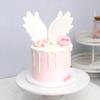 Decoración de pastel de cumpleaños hermosas alas banderín para pastel para insertar suministros para fiesta tarjeta para insertar banderín de cumpleaños