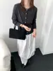 Cárdigan de punto de mezcla de cachemira de celulosa regenerada para otoño e invierno, disponible en stock para mujer, prenda exterior agradable a la piel, capa interior, camiseta básica y cobertura
