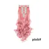 Extensiones de Cabello Rizado Europeas y Americanas Transfronterizas, Juego de 12 Piezas de Extensiones de Cabello Clip-In Sin Costuras, Clips de Cabello Sintético para Mujeres