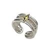 Versión coreana del anillo de diseño de nicho con contraste dorado y plateado de cuatro estrellas Anillo de moda simple de Corea del Sur venta al por mayor
