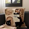 Cojín Almohada para Sofá de Gato Estilo Vintage para Sala de Estar con Relleno, Cojín Respaldo para Dormitorio, Cabecera, Funda para Cojín de Ventana Abuhardillada