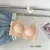 Top de tirantes hermoso de seda de hielo para mujer con copas, Ropa interior tipo sujetador sin costuras de wrap para el pecho con copas, Transpirable, Versátil, Cómodo
