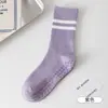 Calcetines Deportivos Clásicos de Bádminton a Rayas, Calcetines para Mujer Absorbentes de Sudor y Antiolor, Calcetines Antideslizantes de Media Pantorrilla para Fitness y Running, Calcetines para Pilates