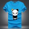 Camiseta de manga corta de algodón con dibujos animados para jóvenes estudiantes, estilo coreano, cuello redondo, media manga, marca de moda, camisa de fondo para hombres