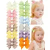 20/grupo nuevo pasador de cola de milano multicolor lazo para niños bebé pasador de bebé color sólido simple de moda para mujer